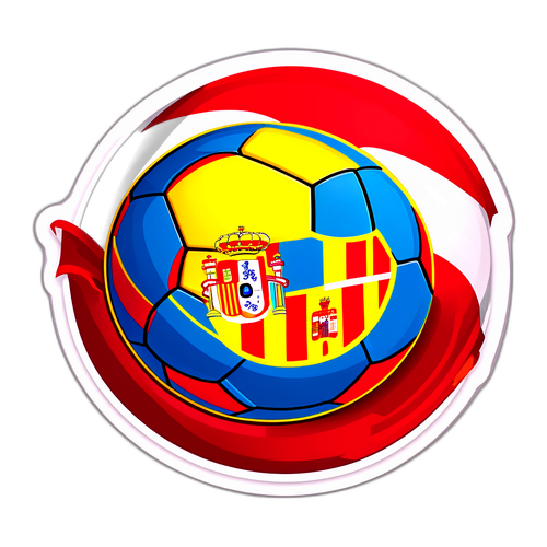 Design samolepky s fotbalem a španělskou vlajkou