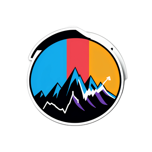 다우존스 지수의 상승과 하강을 표현하는 스티커