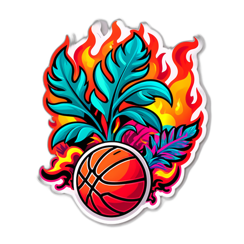 Miami Heat Flaming Basketball Sticker
