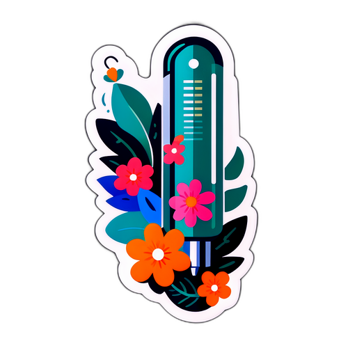 Siringa di Ozempic Decorata con Motivi Floreali