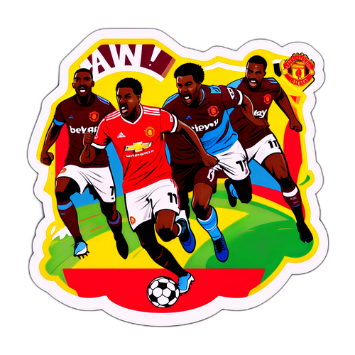 באנר ספורטיבי רגעים אינטנסיביים ממפגש מנצ'סטר יונייטד נגד ווסטהאם