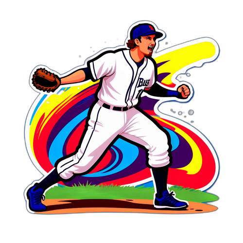 Dynamic Baseball Illustration of Matas Buzelis