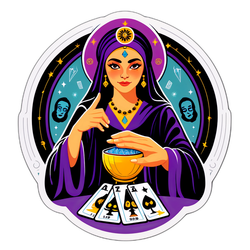 สติกเกอร์หญิงปริศนากับไพ่ทาโรต์