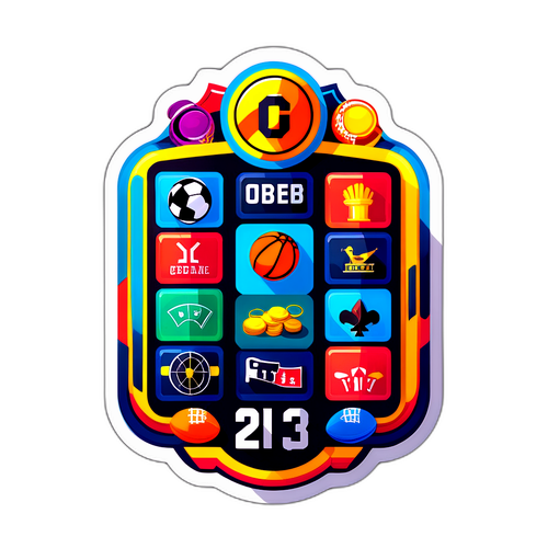 סטיקר צבעוני של לוח הימורים ספורטיביים