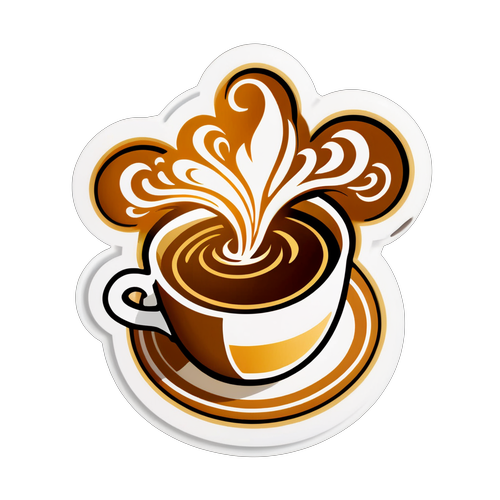 Latte Art Coffee Sticker
