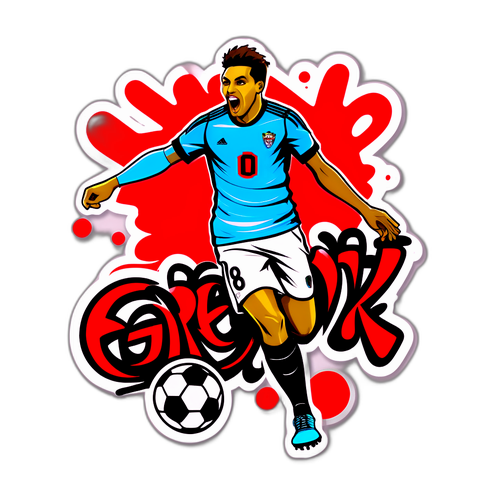 Gol Sevinci: Graffiti Tarzı Futbolcu Sticker'ı