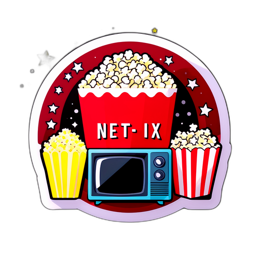 Яскравий наліпка з елементами Netflix