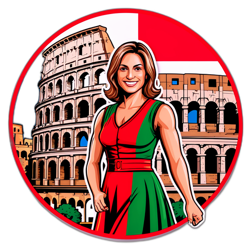 Design samolepky s Giorgií Meloni a italskými symboly