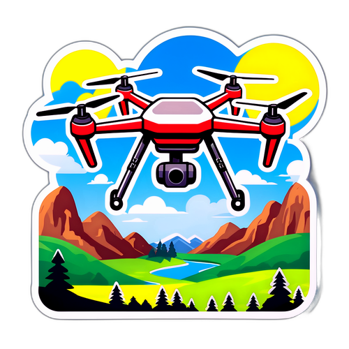 Дрон на фоні українського ландшафту