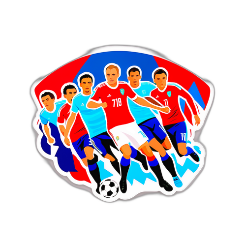 สติ๊กเกอร์ทีมฟุตบอลรัสเซียในการแข่งที่น่าตื่นเต้น