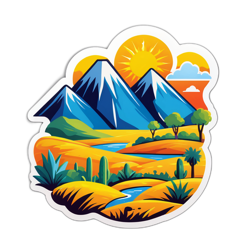 Sticker de paisaje natural soleado que representa Salta