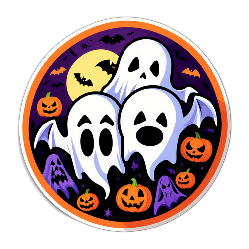 Korkutucu ama Eğlenceli Hayaletler Sticker'ı