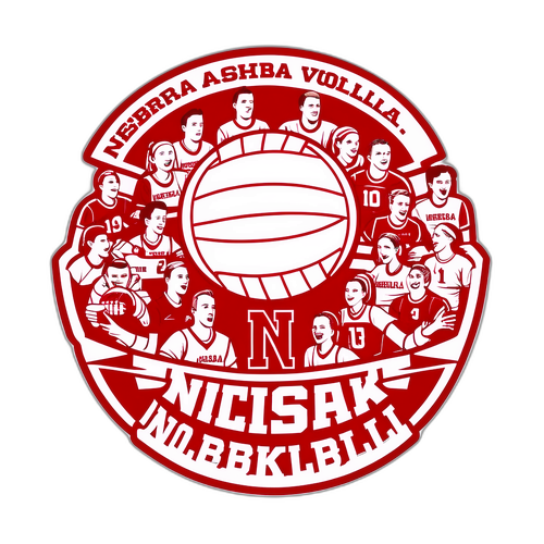 Nebraska Volleyball Team Spirit Sticker