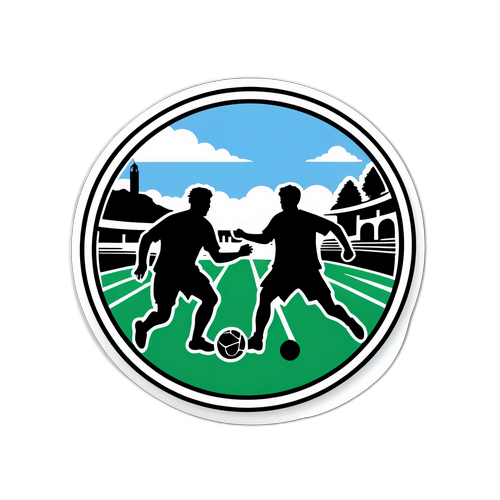 Landskap Tradisional Basque dengan Siluet Pemain