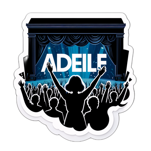 Diseño de escenario de concierto con siluetas de fans levantando las manos