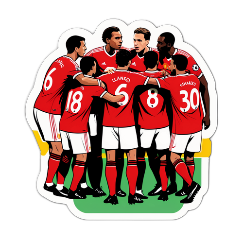 Sticker ya Man Utd ikionyesha wachezaji wakiwa pamoja