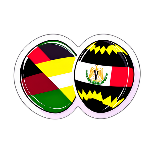 Fotbollsdesign med Egyptens och Zimbabwes flaggor