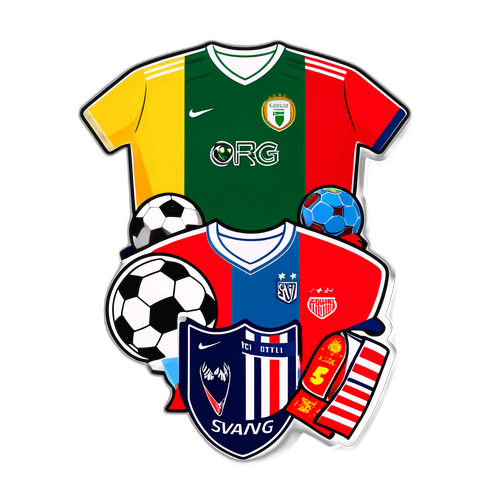 Στάμσα ποδοσφαίρου με φανέλες, μπάλες και κασκόλ