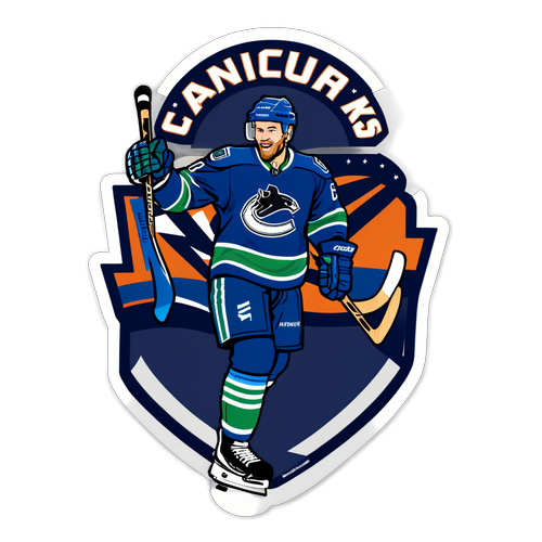 Autocollant des Canucks mettant en avant leur histoire