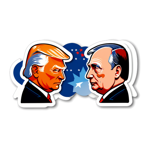 Дизайн наклейки с Путиным и Трампом