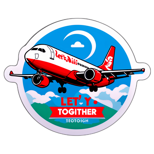 Stiker Pesawat Lion Air Siap Lepas Landas