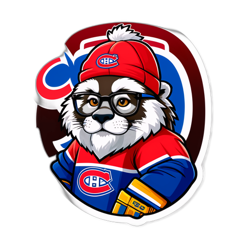 Casual Hockey Fan Animal Sticker