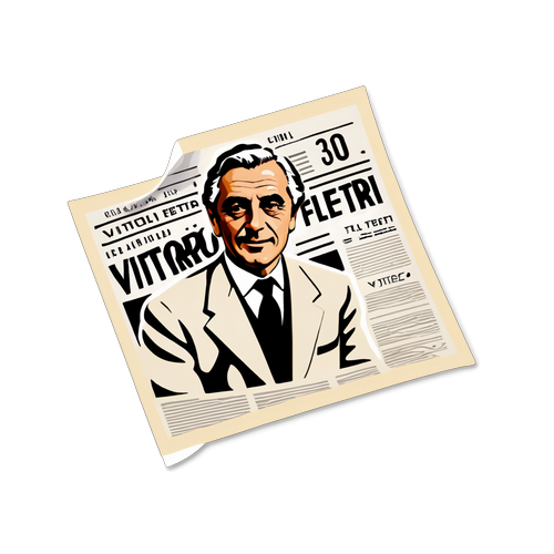 Adesivo in stile vintage di Vittorio Feltri