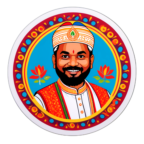 Stiker Nitish Kumar Reddy dalam Pakaian Tradisional
