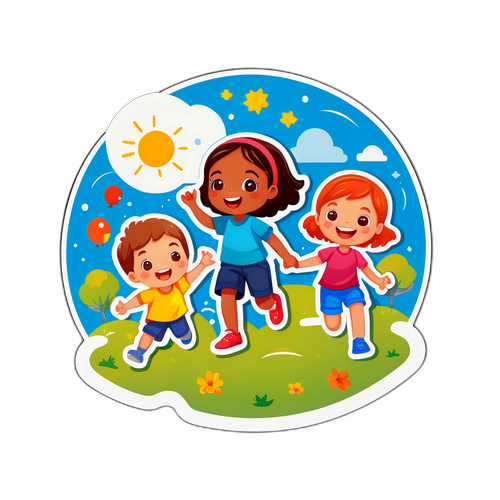 Radosne dzieci bawiące się na świeżym powietrzu