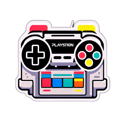 Adesivo in stile retro della console PlayStation