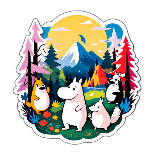 ムーミンの世界にインスパイアされた自然の風景のキャラクターデザイン