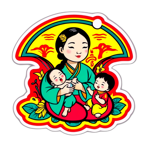 越南文化与家庭的贴纸