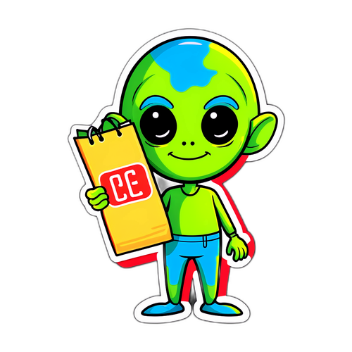 חייזר ידידותי עם רשימת קניות