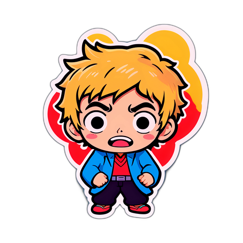 ユーモラスなキャラクターのステッカー：勝俣和也