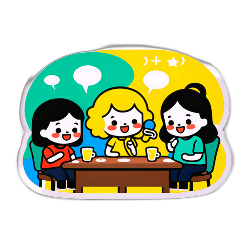 친구들과의 즐거운 대화 장면