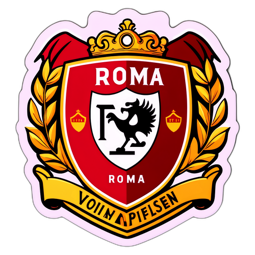 Gemeinsames Stadion-Sticker der Roma und Viktoria Pilsen