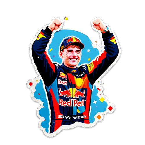Sportig klistermärke med Max Verstappen