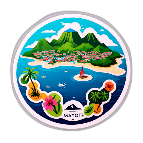 Design de Mayotte avec vue aérienne des lagunes et des îles