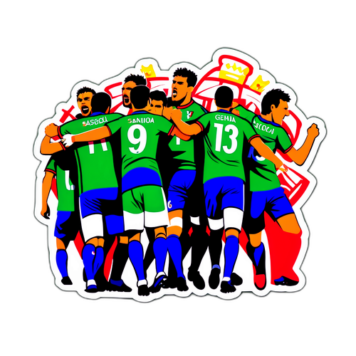 A Sassuolo és Genoa játékosai izgalmas pillanata