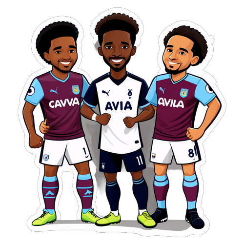 Sticker ya Kuchora ya Wachezaji wa Aston Villa na Tottenham