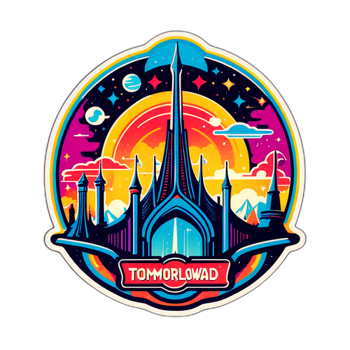 Nostalgischer Sticker über das Tomorrowland Festival