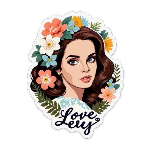 Oplev Romantikken: Lana Del Rey i En Blomsterprydet Vintage Verden!