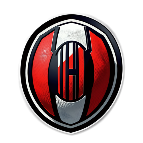 Muunganiko wa Fahari: sticker ya logo ya AC Milan iliyoundwa kwa mpira wa miguu katika rangi za shujaa, nyekundu na nyeusi!