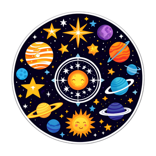 สติกเกอร์จักรวาลและดวงดาว