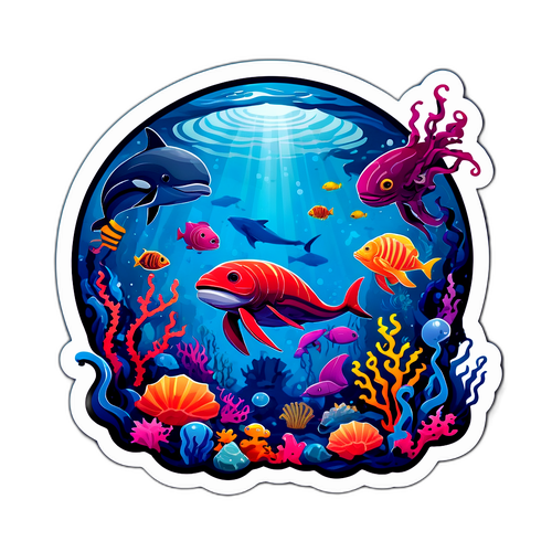 สติ๊กเกอร์ที่แสดงถึงความลึกลับของทะเลลึก