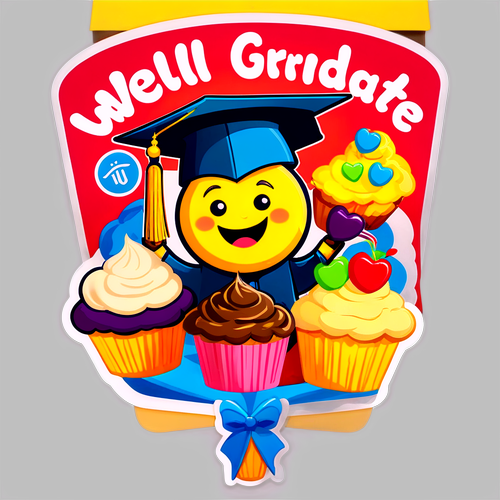 Sticker colorat pentru celebrarea examenului de Bacalaureat