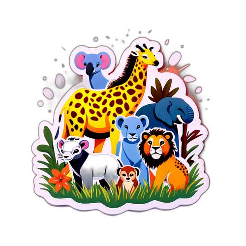 楽しいサバンナの動物デザイン