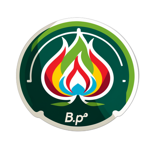 स्वास्थ्य और कल्याण के लिए 'BP' लोगो वाला स्टिकर