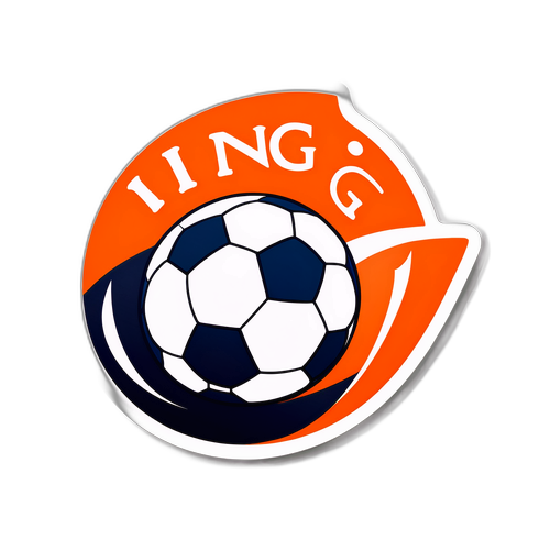 Logo ING w stylu finansowym i piłkarskim