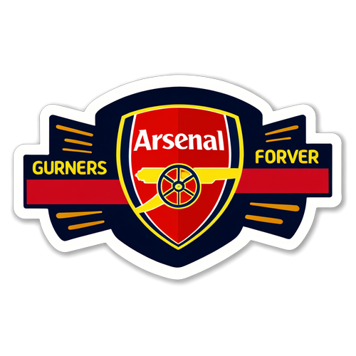 Gunners För Evigt! Sticker med Arsenal-fans som Hejar med Klubbens Emblem!